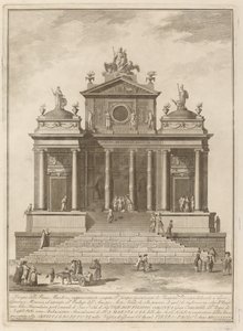 Et tempel dedikert til Jupiter, Juno og Minerva, for Kina-festivalen, 1785. av Francesco Barbazza