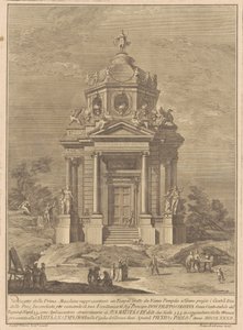 Prima Macchina for Chinea av 1782: Janus-tempelet bygget av Numa Pompilius av Francesco Barbazza, after Giuseppe Palazzi