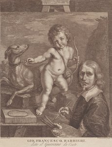 Guercino selvportrett, 1790-99. av Francesco Bartolozzi