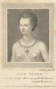 Jane Shore: Gi milde elskerinne Shore ett mildt kyss jo mer Shakespeare,..., 1. februar 1790. av Francesco Bartolozzi