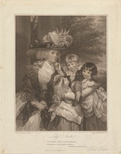 Lady Charlotte Smith og hennes barn; George Henry, Louisa og Charlotte av Francesco Bartolozzi