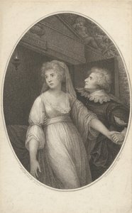 Mr. Dimond og Miss Wallis i Characters of Romeo and Juliet, 1. mai 1796. av Francesco Bartolozzi