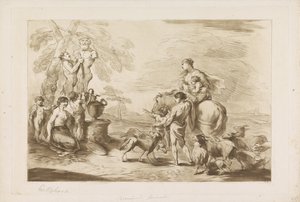 Tilbyr seg til Pan Gamle og nye testamente til Castiglione (serietittel) av Francesco Bartolozzi