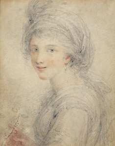 Portrett av Angelica Kauffman (farget kritt på papir) av Francesco Bartolozzi