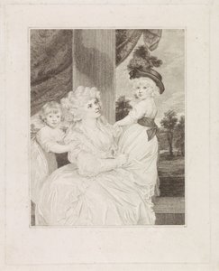 Portrett av Jane Stanhope med sine to barn av Francesco Bartolozzi