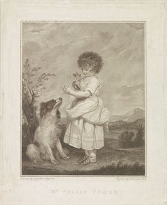 Portrett av Philip Yorke med hund og fugl av Francesco Bartolozzi