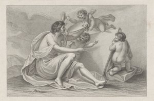 Titteltrykk med personifisering av maleri Ciprianis rudiments of drawing (serietittel) Ciprianis rudiments of drawing (serietittel) av Francesco Bartolozzi