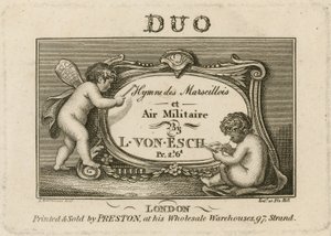 Tittelplate for Hymn des Marscillois og Air Militaire av Francesco Bartolozzi
