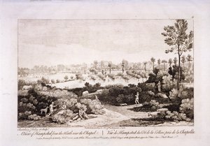 Utsikt over Hampstead Heath, Hampstead, London, 1752. av Francesco Bartolozzi