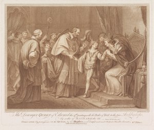 Weduwe van Edward IV står sin zoon til to aartsbisschoppen av Enkedronningen av Edward den 4. avskjed med hertugen av York til de to erkebiskopene, etter ordre fra Richard den III (tittel på objekt) av Francesco Bartolozzi