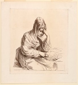 Kvinne som studerer av Francesco Bartolozzi