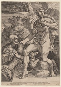 Saint Roch med en giver av Francesco Brizio, after Parmigianino