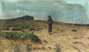 Saint Francis Preaches to the Birds av Coppola Castaldo, Francesco (1845-1916). Olje på lerret av Francesco Coppola Castaldo