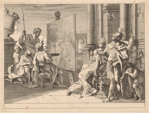 Alexander den store og Campaspe i studioet i Apelles av Francesco Fontebasso