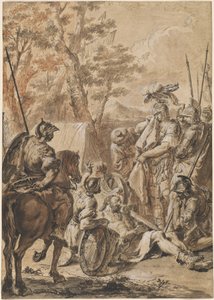 Alexander den store før liket av Darius av Francesco Fontebasso