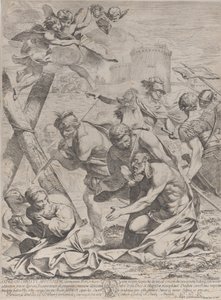 Saint Andrew ber foran et krusifiks, 1640-70. av Francesco Giovani
