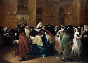 Casino (Det reduserte) i Venezia - Guardi, Francesco (1712-1793) - Olje på lerret - 77,5x107,5 - Privat samling av Francesco Guardi