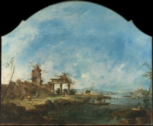 Fantastisk landskap, ca. 1765 av Francesco Guardi