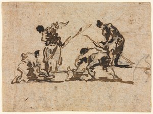 Farmers and Fisherman Working, 1700-tallet. av Francesco Guardi