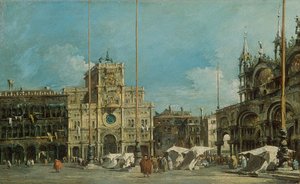 Klokketårnet på Markusplatz Klokketårnet på Markusplassen av Francesco Guardi