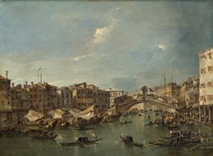 Canal Grande med Rialtobroen, Venezia av Francesco Guardi