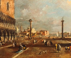 Piazza San Marco mot San Giorgio Maggiore, av Francesco Guardi (1712-1793), olje på lerret, 45x72 cm av Francesco Guardi