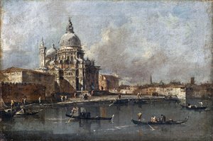 Santa Maria della Salute i Venezia av Francesco Guardi
