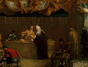 Skilt til Guild of Coroneri, av Francesco Guardi (1712-1793), Italia av Francesco Guardi