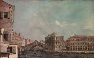 Canal Grande over Rialto, slutten av 1760-tallet. av Francesco Guardi