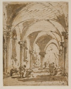 Arkaden til Dogepalasset mot Piazzetta av Francesco Guardi