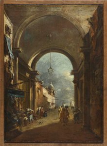 Utsikt gjennom en port av Francesco Guardi