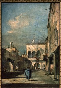 Venetiansk gårdsplass av Francesco Guardi