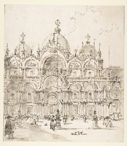 Utsikt over plassen med Markuskirken av Francesco Guardi