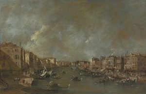 Utsikt over Canal Grande fra Ponte di Rialto, etter 1775 av Francesco Guardi