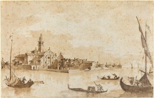 Øya San Clemente av Francesco Guardi and Giacomo Guardi