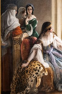 Giorgio Cornaro, sendt til Kypros av republikken Venezia, informerer dronning Caterina Cornaro, en av hans slektninger, at hun ikke lenger er eier av hennes regjeringstid da løvestandarden vinker på øyas festning av Francesco Hayez