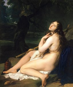 Penitent Saint Mary Magdalene, av Francesco Hayez (1791-1882), olje på lerret av Francesco Hayez
