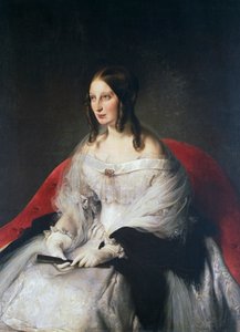 Portrett av Sarah Louise Strachan Ruffo av Motta og Bagnara, prinsesse av Sant'Antimo av Francesco Hayez