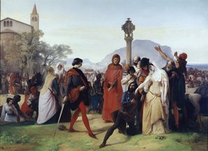 Sicilianske vesper: Påsketirsdag - De franske massakrene av sicilianerne, 31. mars av Francesco Hayez