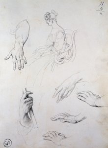 Studie for Portrait of Cristina Trivulzio Belgiojoso av Francesco Hayez