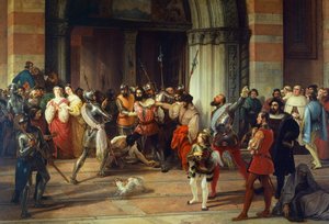 Ventura Fenaroli arrestert i Carmine-kirken i Brescia av franskmennene, av Francesco Hayez av Francesco Hayez