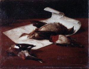 Dødt spill Maleri av Francesco Inganni (1793-1873) 1862 Dim 25,6x33,2 cm Genes, Gallery of Modern Art, inv 184 av Francesco Inganni