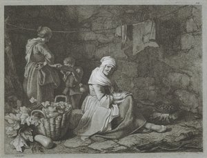 Innvendig våningshus Shepherd-scener (serietittel) av Francesco Londonio