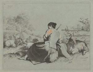 Sittende gjeterinne av Francesco Londonio