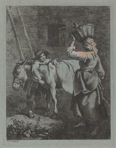 Hyrde som snakker med en bondekvinne, 17601764. av Francesco Londonio