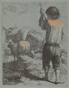 Hyrde med esel, sau og geit, 1759. av Francesco Londonio
