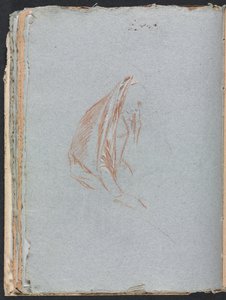 Verona Skissebok: Kvinnefigur med kappe side 40, 1760. av Francesco Lorenzi