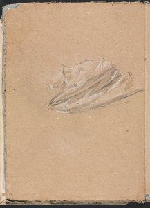 Verona Skissebok: Hode og skulder med draperi side 14, 1760. av Francesco Lorenzi
