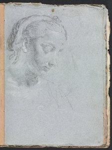 Verona Sketchbook: Hode og skuldre til en kvinne side 61, 1760. av Francesco Lorenzi