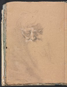 Verona Skissebok: Mannlig hode side 80, 1760. av Francesco Lorenzi